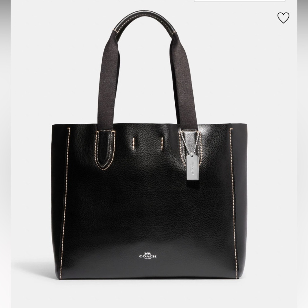 Coach Derby Tote Black and Red with White Stitching